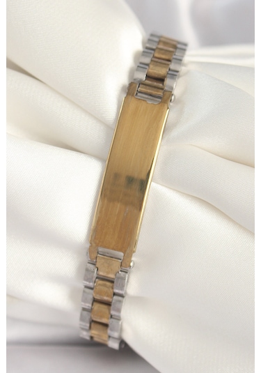 316l Çelik Gold Gümüş Renk Zincir Künye Model Erkek Bileklik Çok Renkli