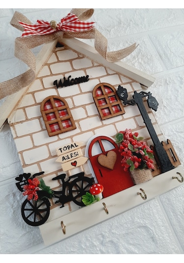 Psacraft Hediye Çeyizlik Taş Desenli Kurdeleli Ahşap 23 X 25 Mdf
