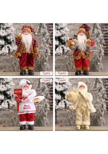 Neevoyu 30cm Noel Santa Figürü - Ev Restoran Dekorasyonu, Güvenli Yumuşak Malzeme, Noel Partileri İçin Kreatif Dekor