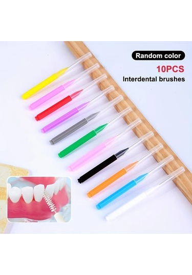 Willowhaven 10lu Diş Arası Fırçası Rastgele Renk Nylon Kıllı Braces Plak Temizleme