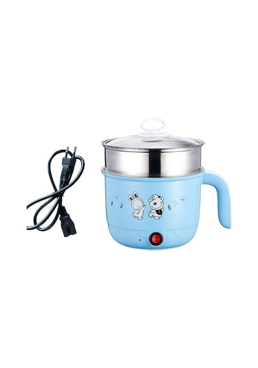 Padalink 1.8l Mini Elektrikli Tencere - Çamaşır Odası İçin 450w - Çevirme & Buğulama Fonksiyonu - Paslanmaz Çelik - Avrupa Şarjı - Mavi