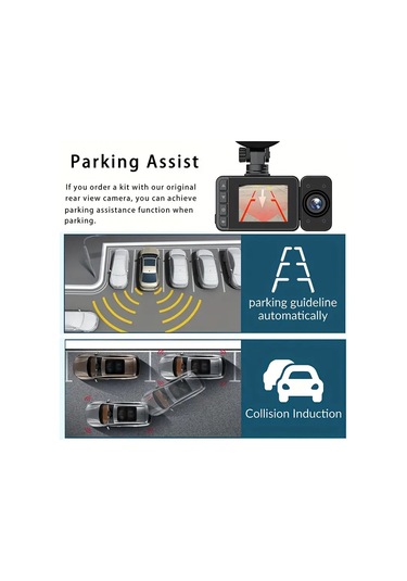 Samdoo 3 Yönlü 1080p Araç Kamerası - Gece Görüşlü, Park Sensörlü, Wifi Destekli Hafıza Kartı Hariç