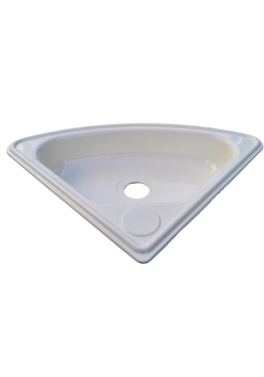 Üçgen Evye Lavabo. Tekne Evyesi. Karavan Evyesi. Beyaz 30x30cm
