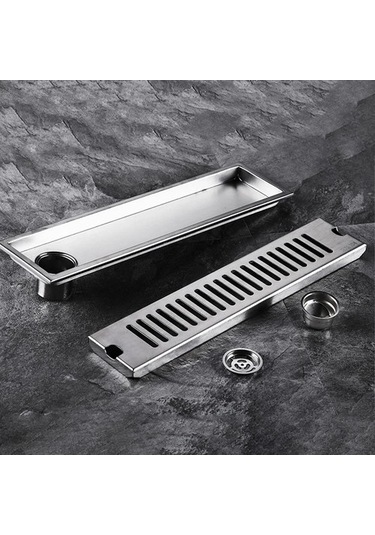 Joyhub Mingjin Shop2 20x10cm Yan Stil Cm Yan Çıkışlı Duş Drenajı Paslanmaz Çelik Banyo Zemin Drenajı Doğrusal Atık Drenajı Mutfak Için 6wxkcf Renkli Çok Renkli