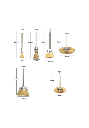 Mini Gravür Makineleri Için Prinç Tel Fırça Seti 10 Parçalı