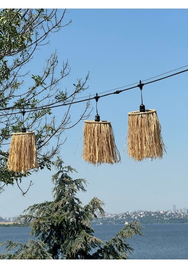 Hasır Rafya Bohem 25 Cm Avize Sarkıt Diğer