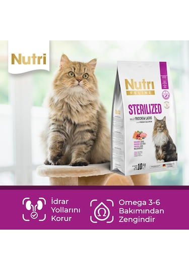Nutri Feline Somonlu Kısırlaştırılmış Yetişkin Kedi Maması 10 KG