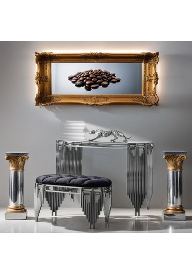 Ekgconcept Piyano Model Dresuar Ve Puf Paslanmaz Kararmaz Ultra Lüx Kaplama Siyah