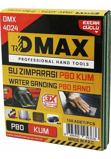 100 Adet P80 Kum - Kağıt - Su Zımparası - 230x280mm - Kullanım B