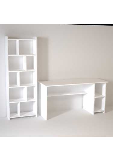 Kalenderdekor1 Kalender Dekor Avel Snow 145 Cm Çalışma Masası Takımı Avls01 Beyaz