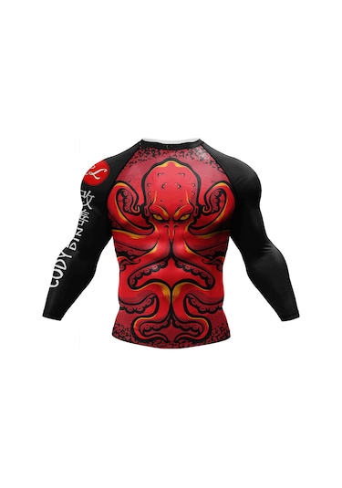 Prosperlink Cody Lundin Sıkı Uzun Kollu Mma Bjj Savaş Tişörtü - Grappling Eğitimi İçin Spor Kıyafetierkek Altın