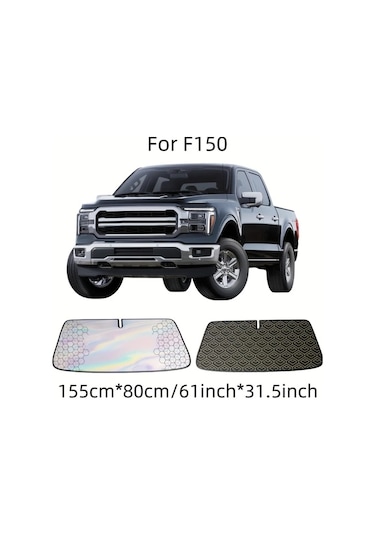 Dashanshop Ford F150/f250 İçin 5 Katmanlı Elmas Desenli Güneşlik, Altın/siyah Tasarım