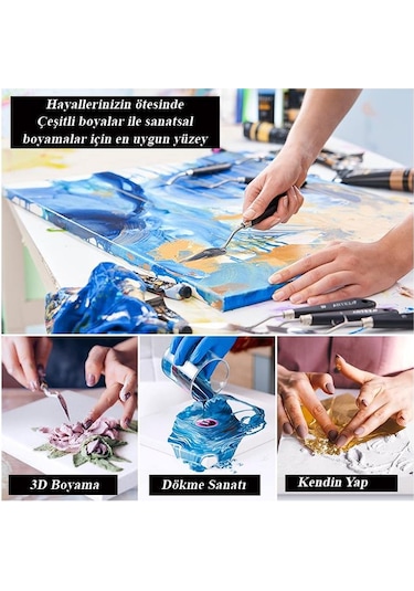 Tuval Arkadan Zımbalı Astarlı 6 Adet Resim Tuvali 50 x 70 CM
