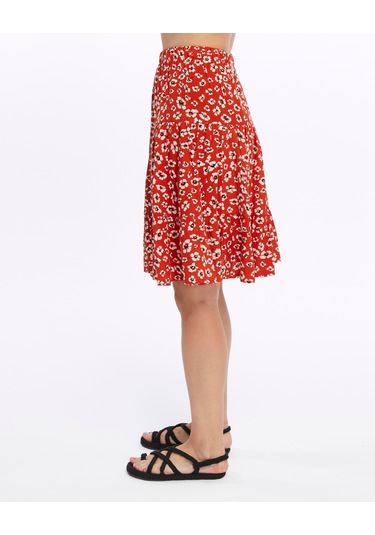 Vera Midi Boy Şort Etek Kiremit