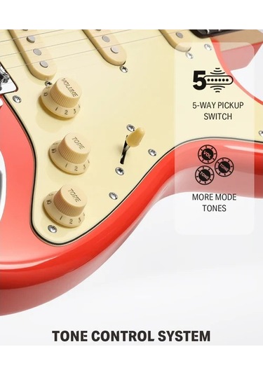 Donner Dst-600 Elektro Gitar Fiesta Red