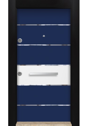 MONO ÇELİK KAPI  MN-6037 SAĞ MAVİ Dış İklim Kapısı