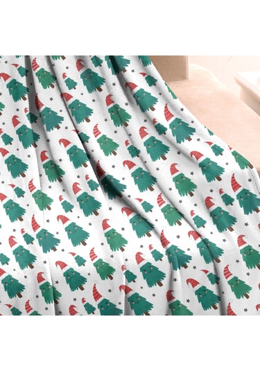 Noel Desenli 50x60 İnç Polar Battaniye, Yumuşak, Hafif Ve Kalın, Erkek, Kadın Ve Çocuk İçin Noel Ağacı Baba Noel