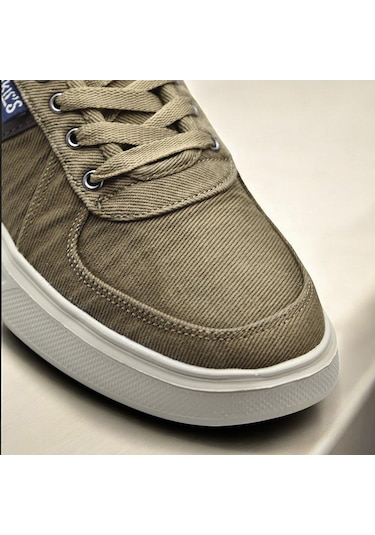 032 Ortopedik Taban Günlük Erkek Keten Spor Ayakkabı Erkek Spor Ayakkabı Vizon