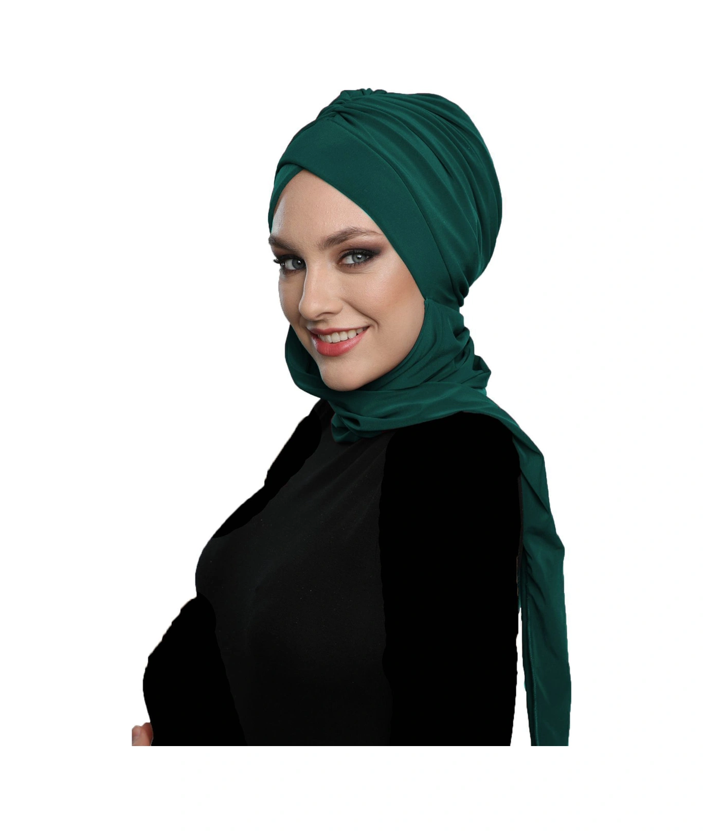 Kardelen Atkılı Astarlı Yeşil Hazır Türban Tesettür Havuz Ve Dış Bone Hürrem