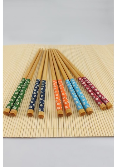 Digithome Bambu 10 Lu Chopsticks Yemek Çubuğu Seti Thn75537 - Hyt Çok Renkli