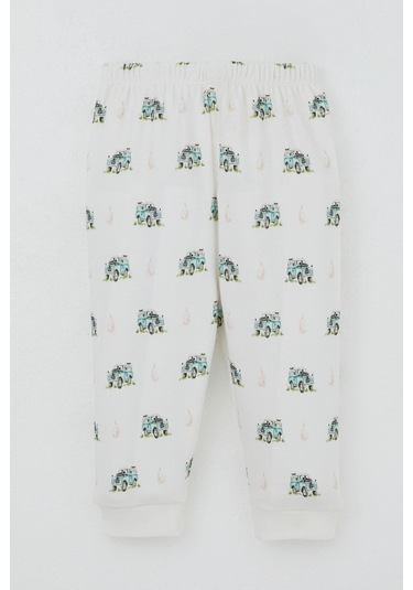 Breeze Erkek Bebek Pijama Takımı Omuzdan Patlı Macera Temalı Küçük Kaşif 4 Ay-1 Yaş, Ekru Ekru