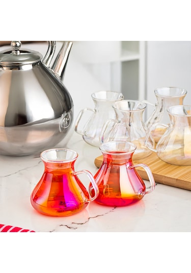 Perotti 16014 Ehl-i Keyf Luster 6'lı 200 Ml Çay Bardağı Seti Şeffaf