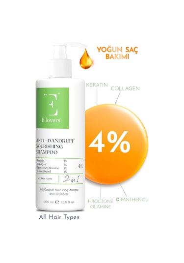 E'lovers Kepeğe Karşı Etkili Besleyici 2'si 1 Arada Şampuan ve Saç Kremi 400 ML