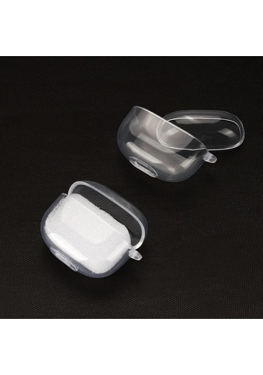 Huawei Freeclip 2 Kulaklık Uyumlu Mat Silikon Kılıf + Kanca Şeffaf