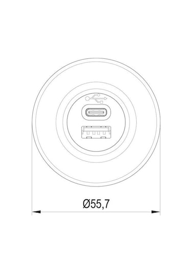 Sanel 12v-24v Telefon Şarj Cihazı Usb/type-a Yt 2 X 1a Mavi Led Işık