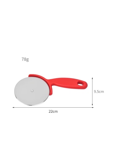 Pizza Dilimleyici Hamur Kesici Rulet 2 Adet Plastik Saplı Pizza Kesici Kırmızı - Yeşil - Siyah