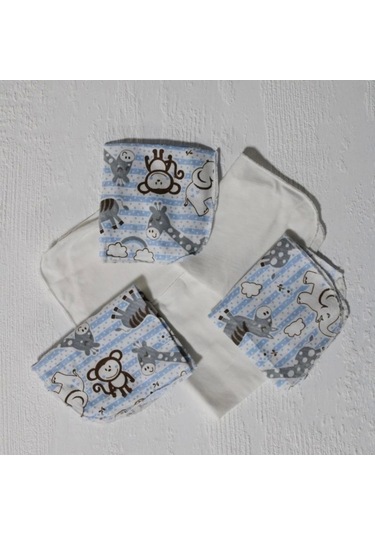 7 Adet Erkek Bebek Ağız Silme Mendili 100% Pamuk 0 - 6 Ay