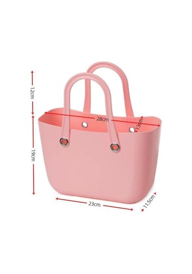 Novahub Kalp Şeklinde Duş Tote Çantası Ev Alışveriş Sepeti Yeni Plastik Saklama Sepeti Sarı Sarı