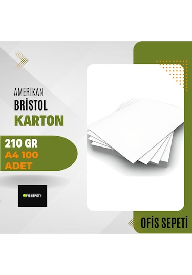 Amerikan Bristol Karton 210 Gr A4 100 Adet - Ofis Sepeti