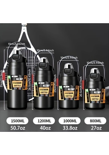 Dashanshop Kırmızı 1200 Ml Paslanmaz Çelik Vakum Termos Sıcak Soğuk İçecek Seyahat Kamp Kırmızı