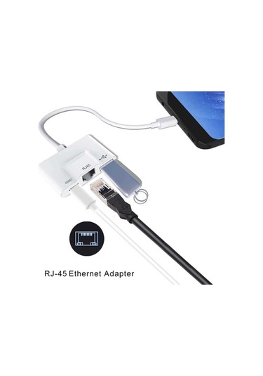 Ebitda Usb C Rj45 Ethernet Hub, Video Adaptörü, Type-c Otg, Hd Video, Kamera Ve Şarj, İphone Ve İpad Uyumlu