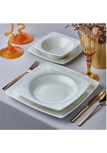 Royal London Laura Kare 24 Parça Yemek Takımı Diğer
