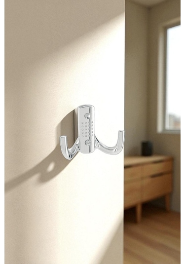 Dekoratif Krom Askılık Portmanto, Kapı Ve Dolap İçin Uygun Metal Askı Gümüş