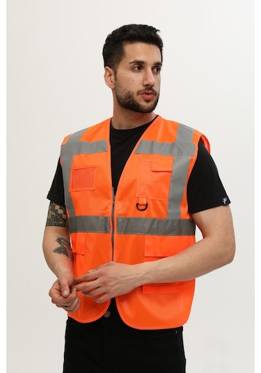 Uniprom Yelek Yönetici Ikaz Yeleği Reflektörlü Neon Turuncu
