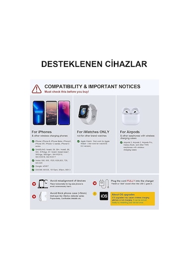 3in1 Magsafe Uyumlu 15w Rgb Kablosuz Şarj Standı Apple Uyumlu iPhone Android T