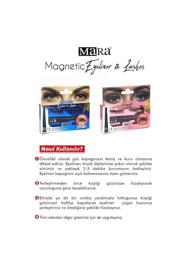 Mara Mıknatıslı Eyelıner& Kırpık Orta Yogun / Magnetic Eyelashes&eyelıner Medıum Intense