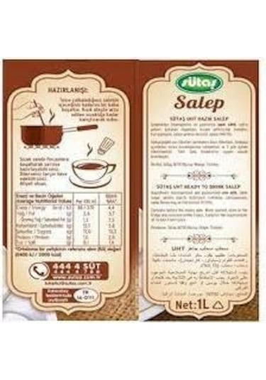 Sütaş Salep 1 Lt X 6 Adet