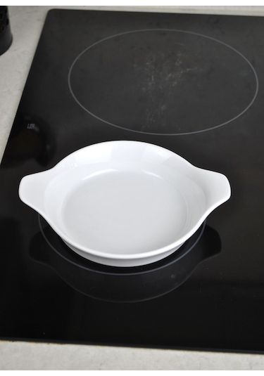 1 Adet Porselen 14 Cm Yumurta Sahan Fırın Kabı Mini Tatlı Tabağı