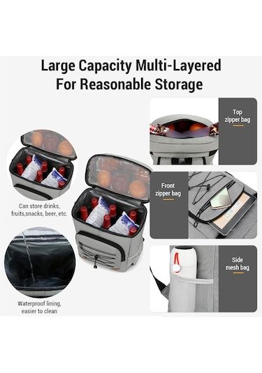 Qingmipy Dış Mekan Piknik İçin Çift Katlı Isı Yalıtımlı Aluminyum Folyo Çanta, Su Geçirmez Oxford Kumaşı, 20 Adetten Logo Özel Tasarımı Mavi Mavi