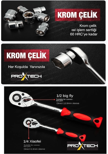 PROXTECH Profesyonel 112 Parça Çok Fonksiyonlu 1/2 Ve