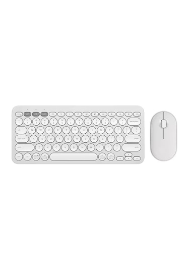 Schitec Çift Cihaz Bağlantı Özellikli Klavye Ve Mouse Set 2.4g+bt Beyaz Km902 Diğer