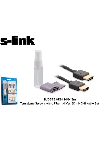 S'link Slx 373 Hdmi MM 3M Temizleme Sprey Micro Fiber 1.4 ver.