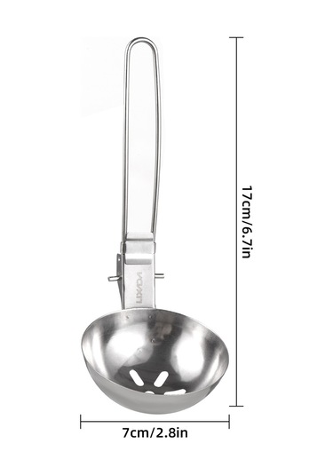 Mufunye Çelik Paslanmaz Katlanabilir Süzgeç Kaşığı - 7x17cm - 35g - Yemek Pişirme Aletleri Çok Renkli