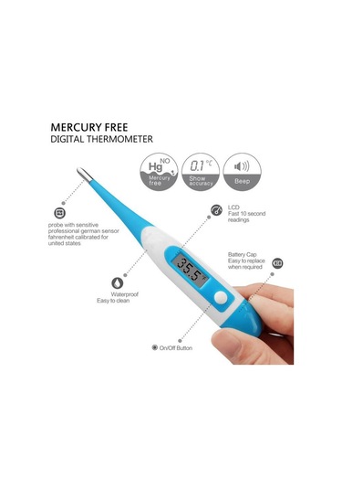 Sones Adet Lcd Elektronik Dijital Bebek Termometresi Su Geçirmez Yumuşak Uçlu Tıbbi Ev Termometresi, Rastgele Renk Teslimatı