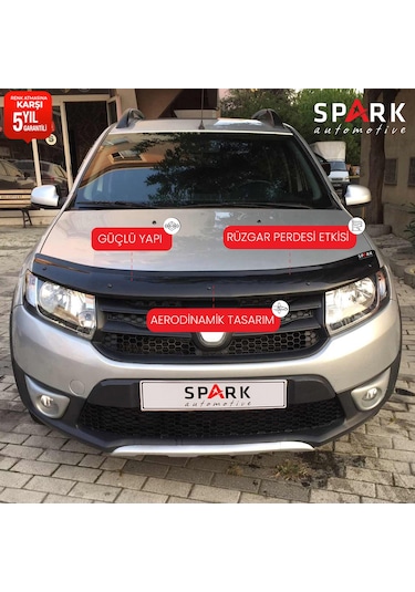 Dacia Sandero 2012-2020 Yıl Aralığı Uyumlu Kaput Rüzgarlığı 3mm