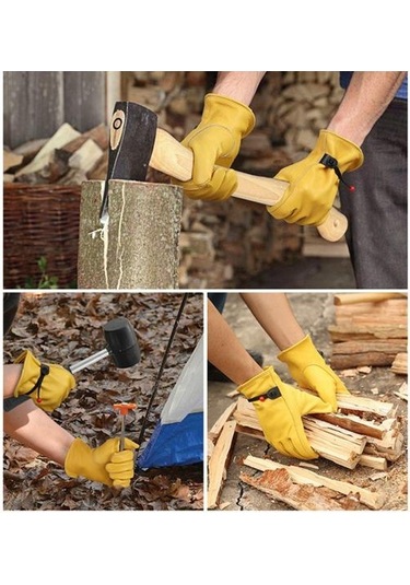 1 Çift Thinsulate Astar Kış Sıcak Eldiven Ultra Kalın Aşınmaya Dayanıklı Kaymaz Tasarım Tam Parmak Bahçe Eldivenleri